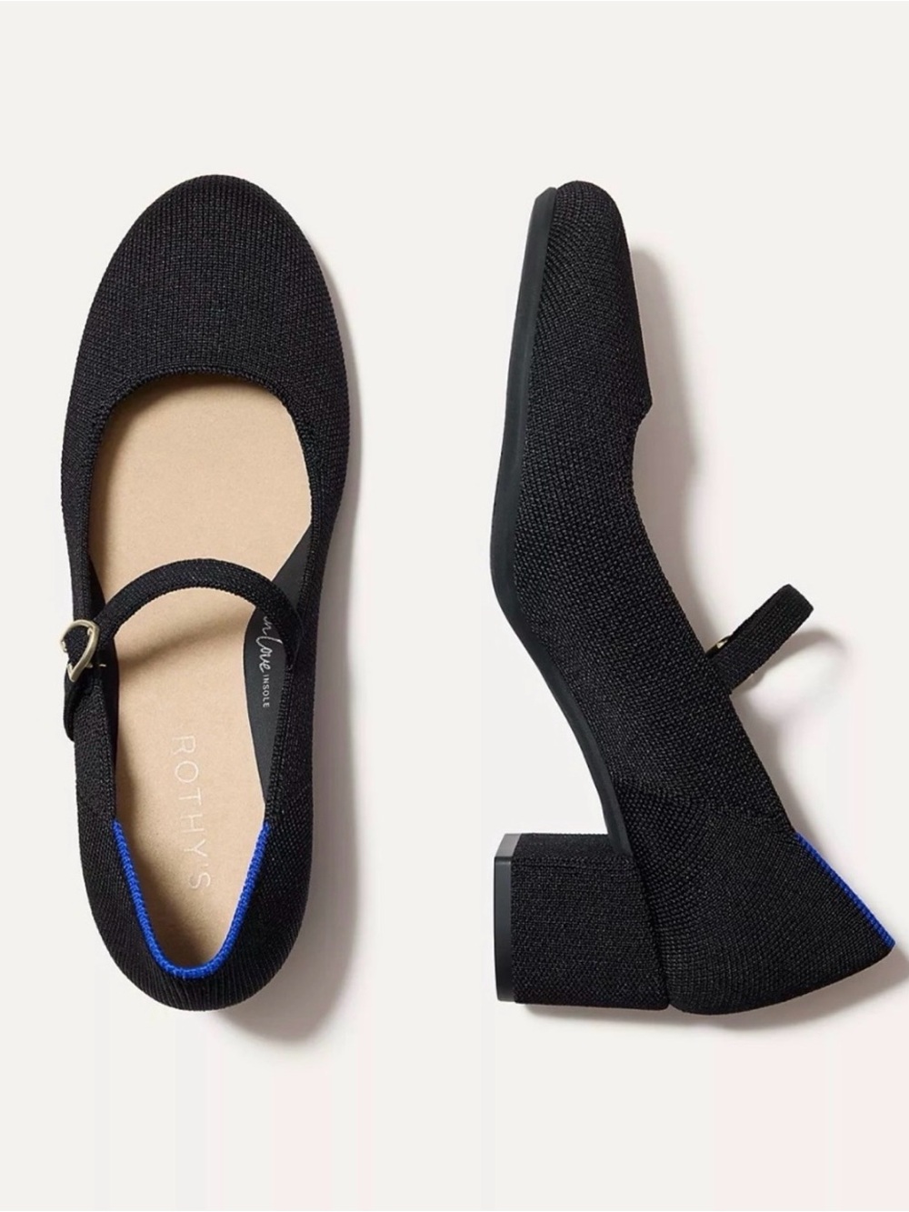 Rothy's The Mary Jane Heels Size 9 Black